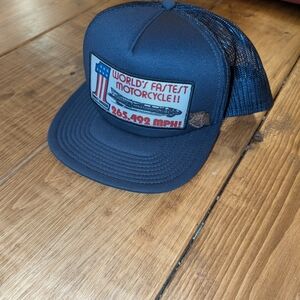 World's Fastest Motorcycle Navy Trucker Cap